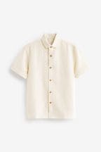 Ecru White Short Sleeve Textured Shirt (3-16yrs)