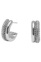 Olivia Burton Jewellery Ladies Silver Tone Classics Crystal Hoop Earrings