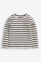 Black/White Stripe T-Shirt Long Sleeve Rib T-Shirt (3mths-7yrs)