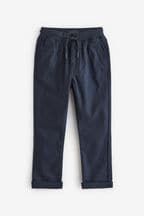 Navy Blue Regular Fit Rib Waist Pull-On Trousers (3-16yrs)