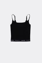 Pineapple Black Strappy Crop Top