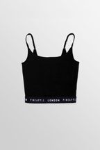 Pineapple Black Strappy Crop Top