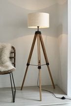 Brown Bronx Wood Tripod Floor Lamp