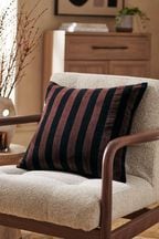 Brown Velvet Stripe 50 x 50cm Cushion