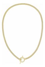 BOSS Gold Tone Jewellery Ladies Zia Ring and Etched Logo Necklace