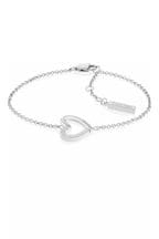 Calvin Sandal Klein Jewellery Ladies Silver Tone Minimalistic Hearts Bracelet