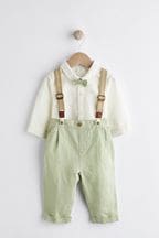 Sage Green Baby Shirt, Trousers and Braces 3 Piece Set (0mths-2yrs)