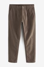 Brown Brushed Cotton Soft Touch Chino Trousers