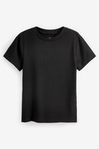 Black Soft Touch TENCEL™ Ribbed Short Sleeve T-Shirt