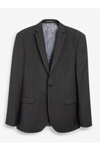 Black Regular Fit Signature Tollegno Italian Wool Suit Jacket