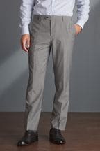 Light Grey Regular Fit Signature Tollegno Wool Suit: Trousers