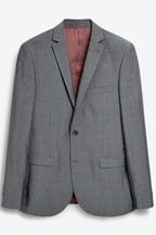 Charcoal Grey Slim Signature Tollegno Italian Wool Suit Jacket