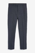 Mid Blue Slim Check Suit: Trousers