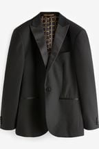 Black Regular Fit Tuxedo Suit Jacket