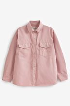 Simply Be Pink Washed Oversized Denim Shirt