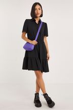 Simply Be Tiered Shirt Black Dress