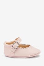 Pink Leather Occasion Mary Jane Baby Shoes (0-18mths)
