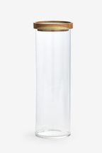 Clear Glass Pasta Jar with Wooden Lid