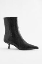 Black Snake Effect Forever Comfort® Pointed Toe Ankle Boots