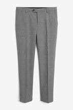 Light Grey Wool Mix Textured Suit Trousers