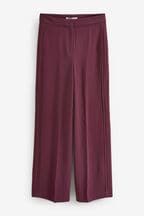 Plum Purple Tailored Crepe Super Wide Trousers