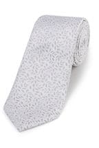 Skopes Silver Laurels Silk/Linen Tie & Pocket Square