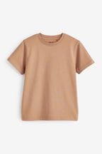 Neutral Tan Cotton Short Sleeve T-Shirt (3-16yrs)