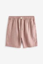 Rust Brown Cotton Linen Dock Shorts