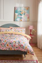 Pink Summer Floral 100% Cotton Printed Duvet Cover and Pillowcase Set