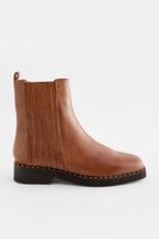 Tan Brown Forever Comfort® Square Toe Chelsea Ankle Boots