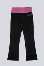 Pineapple Hot Pink Womens Contrast Band Bootcut Jersey Joggers