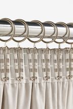 Brushed Silver 20 Pack of Pencil Pleat Curtain Hooks