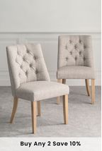 Set of 2 Wolton Button Dining Chairs With Natural Legs