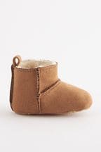 Tan Brown Warm Lined Baby Pram Boots (0-24mths)