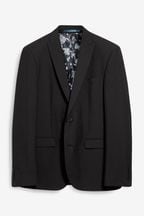 Black Slim Two Button Suit Jacket