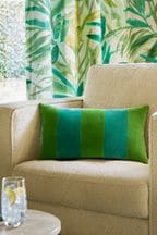 Bright Green 50 x 30cm Velvet stripe Cushion