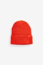 Red Rib Beanie Hat (1-16yrs)