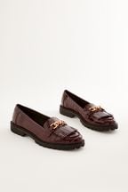 Berry Red Forever Comfort® Chain Trim Loafers