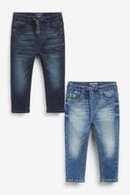Dark/Mid Blue Denim Jogger Jeans 2 Pack (3mths-7yrs)