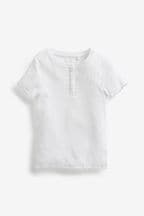 White Ribbed Placket T-Shirt (3-16yrs)