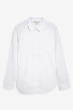 White Casual Boyfriend Cotton Shirt