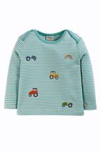 Frugi Green Bobby Embroidered Top