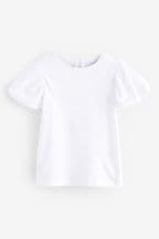 White Puff Short Sleeve T-Shirt (3mths-7yrs)