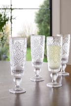 Set of 4 Clear Sophia Flute Glasses