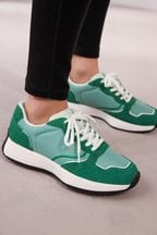 Green Forever Comfort® Suede Stitch Detail Chunky Trainers
