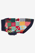 Navy Blue/Red Patchwork Matching Family Pet Knitted Christmas Jumper