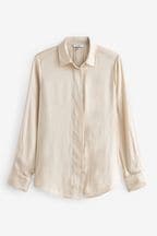 Champagne Gold Satin Long Sleeve Shirt