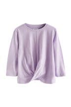 Purple Long Sleeve Twist Front T-Shirt (3mths-7yrs)