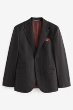 Black Slim Fit Signature Wool Suit: Jacket