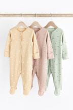 Multi Baby Cotton Sleepsuits 3 Pack (0-2yrs)